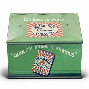 Original Beech-Nut Chewing Tobacco Tin Humidor w/ Moistener Pad Holder